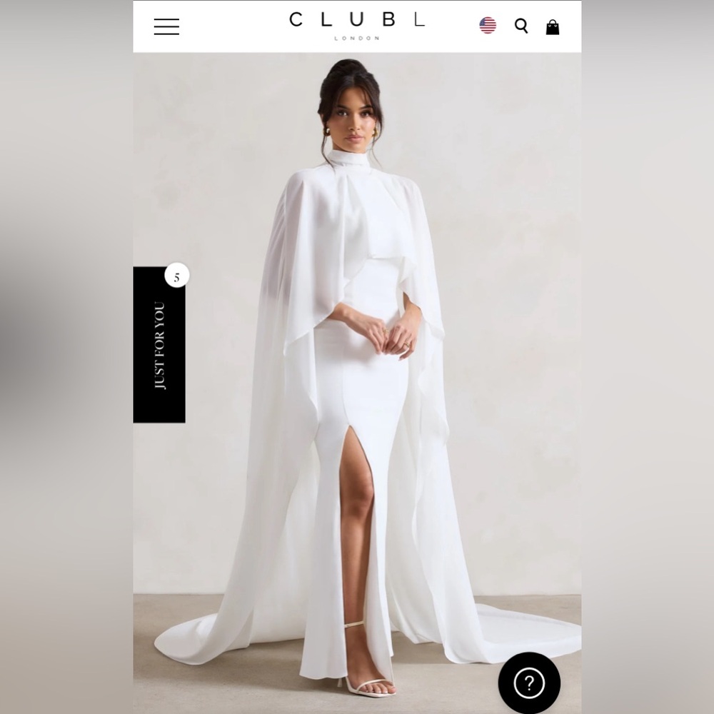 Club L London White Cape Dress